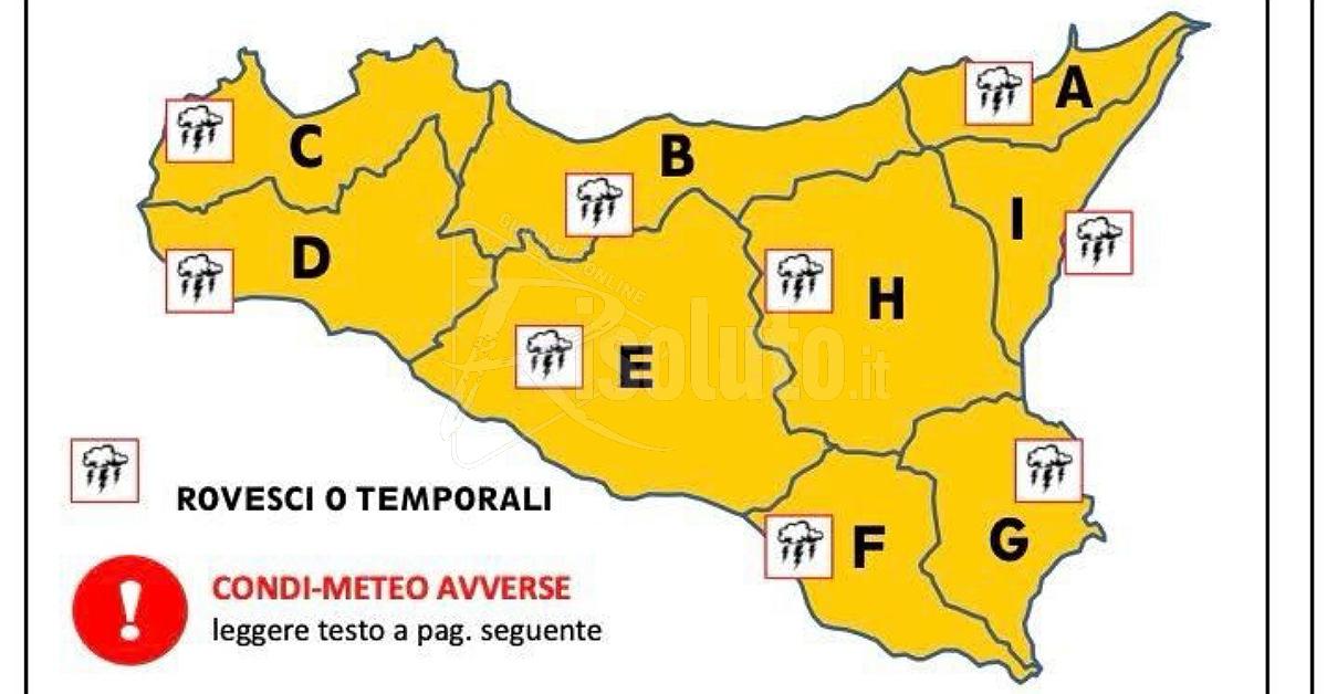 Allerta arancione in tutta la Sicilia, ecco il bollettino della Protezione Civile