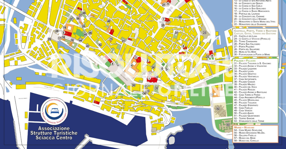 L’associazione Strutture Turistiche Sciacca Centro realizza una nuova mappa della città